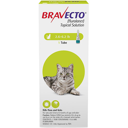 Bravecto Spot-On  for Small Cats 2.6 lbs - 6.2 lbs