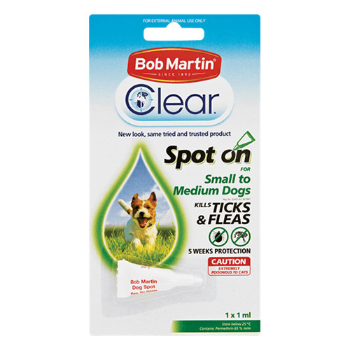 Buy Bob Martin Clear Ticks & Fleas Spot On For Small To Medium Dogs