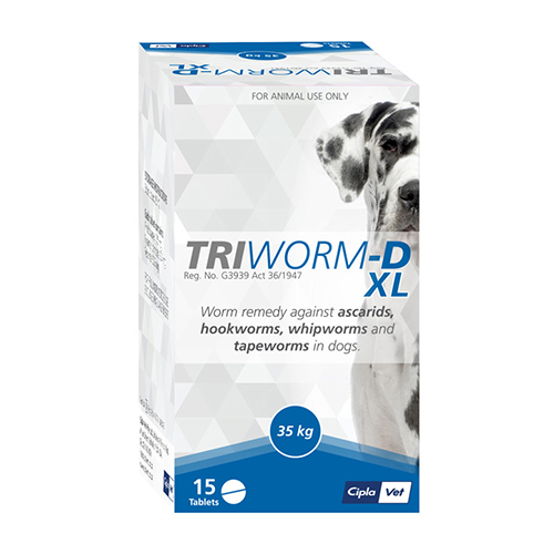 Triworm-D Dewormer For Large Dogs 35 Kg