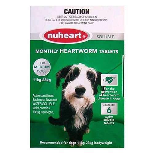 Nuheart Generic Heartgard   for  Medium Dogs 26-50lbs (Green)