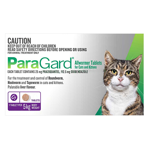 Paragard Wormer For Cats 5kg (11 Lbs) 4 Tablet