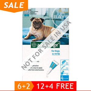Advantage Medium Dogs 11-20lbs (Aqua) 6 + 2 Free