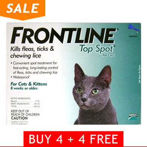 Frontline Top Spot Cats (Green) 4 + 4 Free
