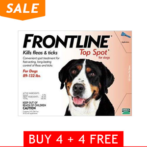 Frontline Top Spot Extra Large Dogs 89-132lbs (Red) 4 + 4 Free