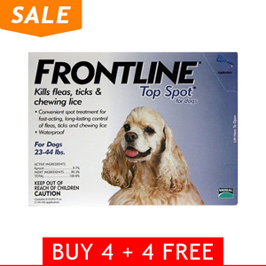 Frontline Top Spot Medium Dogs 23-44lbs (Blue) 4 + 4 Free