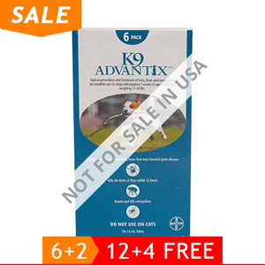 K9 Advantix Medium Dogs 11-20 Lbs (Aqua) 6 + 2 Free