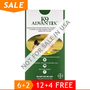 K9 Advantix Small Dogs/Pups 1-10 Lbs (Green) 6 + 2 Free