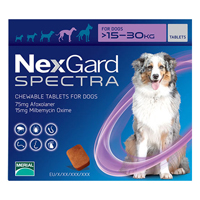 Nexgard Spectra For Large Dogs 33-66 Lbs (Purple) 3 Pack