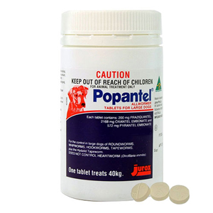 Popantel For Dogs 40 Kgs (88 Lbs) 4 Tablet