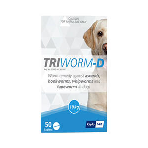 Triworm-D Dewormer For Dogs 2 Tablet