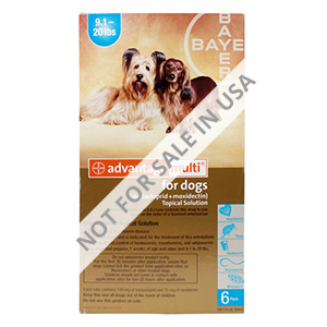 Advantage Multi (Advocate) Medium Dogs 9.1-20 Lbs (Aqua) 12 Doses