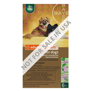 Advantage Multi (Advocate) Small Dogs 3-9 Lbs (Green) 12 Doses