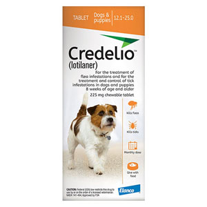 Credelio For Dogs 12 To 25 Lbs (225mg) Orange 12 Doses