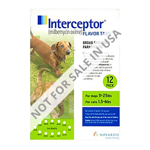 Interceptor For Dogs 11-25 Lbs (Green) 6 Chews