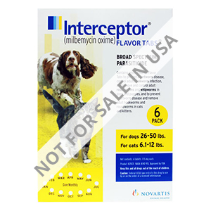 Interceptor For Dogs 26-50 Lbs (Yellow) 3 Chews