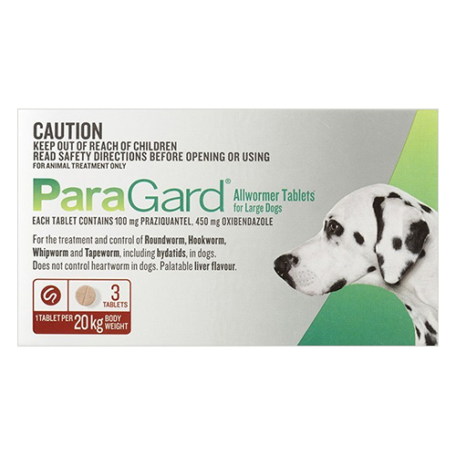 Paragard Allwormer For Large Dogs 44 Lbs (20 Kg )red 3 Tablet