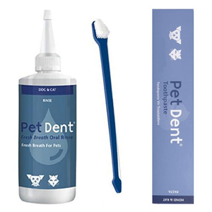 Pet Dent Dental Kit (Tooth Brush + Paste + Oral Rinse) 1 Pack