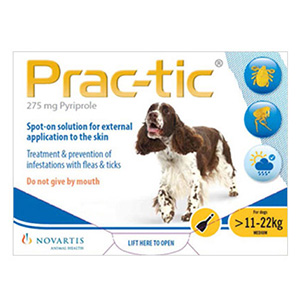 Prac-Tic Spot On For Medium Dog: 25-50 Lbs (Yellow) 12 Pack