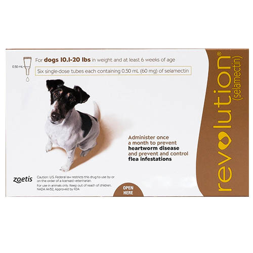 Revolution For Small Dogs 10.1 - 20lbs (Brown) 3 Doses