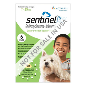 Sentinel For Dogs 11-25 Lbs (Green) 6 Chews