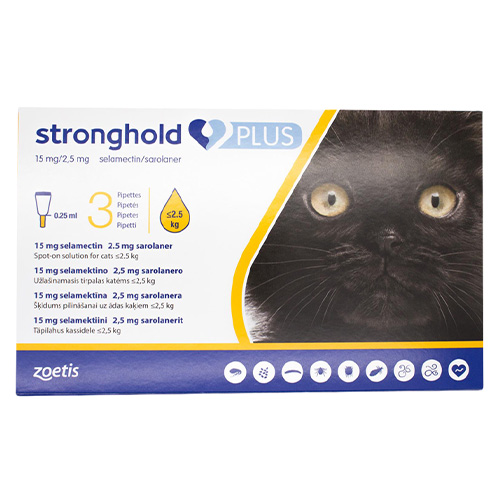 Stronghold Plus For Kittens And Small Cats Upto 5.5lbs (2.5kg) 12 Pack