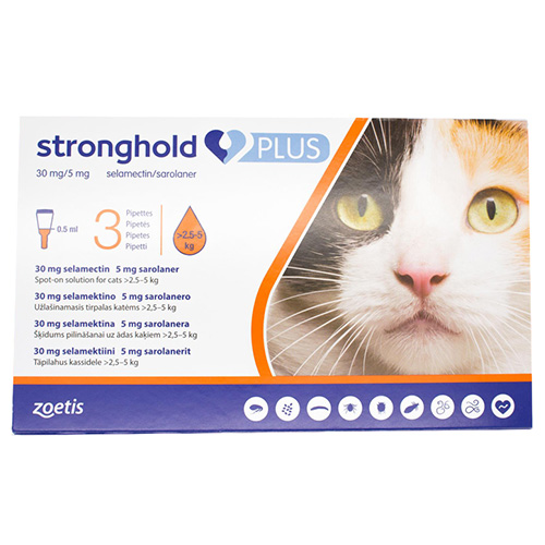 Stronghold Plus For Medium Cats 5.5-11lbs (2.5-5kg) Orange 12 Pack